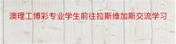 澳理工博彩专业学生前往拉斯维加斯交流学习