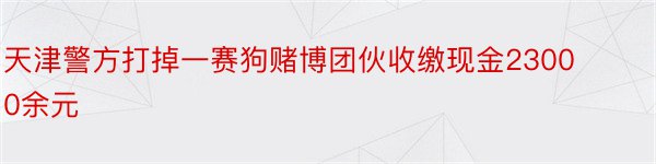 天津警方打掉一赛狗赌博团伙收缴现金23000余元