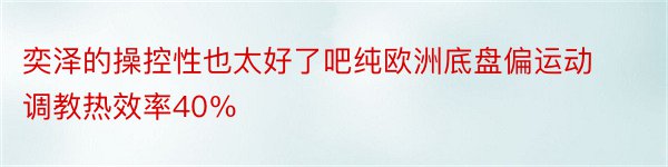 奕泽的操控性也太好了吧纯欧洲底盘偏运动调教热效率40％