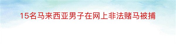 15名马来西亚男子在网上非法赌马被捕