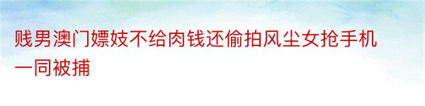 贱男澳门嫖妓不给肉钱还偷拍风尘女抢手机一同被捕