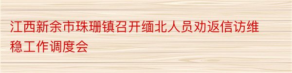 江西新余市珠珊镇召开缅北人员劝返信访维稳工作调度会