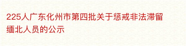 225人广东化州市第四批关于惩戒非法滞留缅北人员的公示